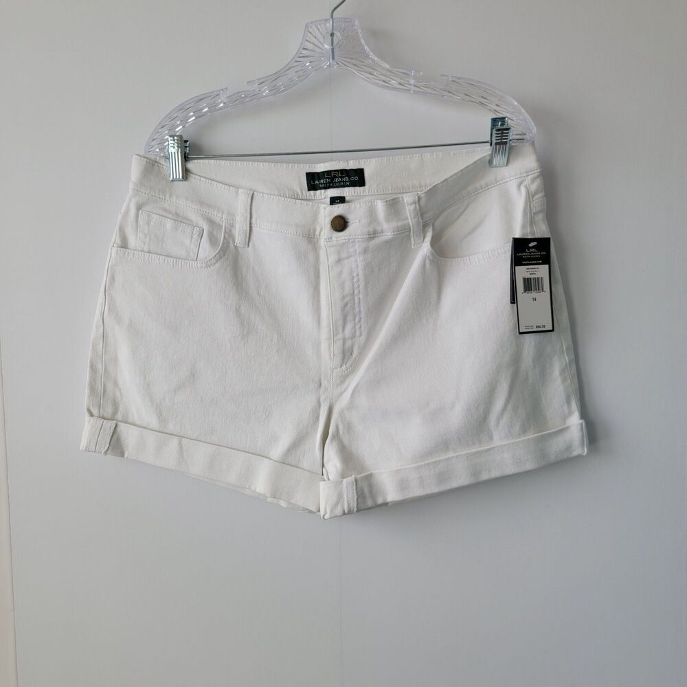 LRL Lauren Jeans Co Ralph Lauren Women's White Jean Short size 14